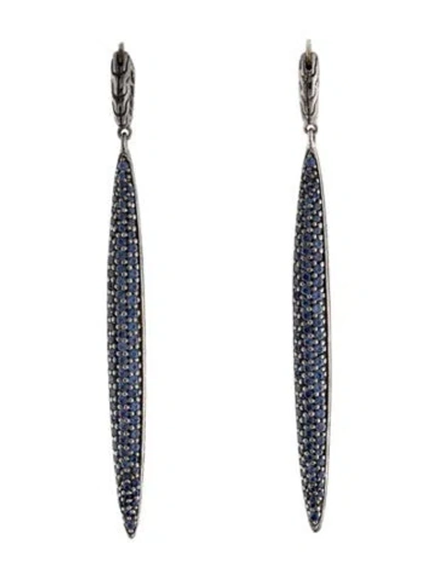 Pre-owned John Hardy Sapphire Classic Chain Spear Drop Earrings In Multi
