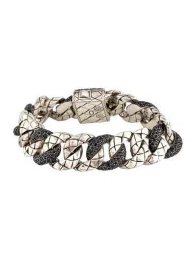 Pre-owned John Hardy Sapphire Curb Link Bracelet, 8" In Multi