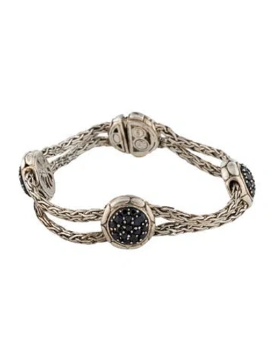 Pre-owned John Hardy Sapphire Kali Pure Lava Fire Station Bracelet, 6.5" In Multi
