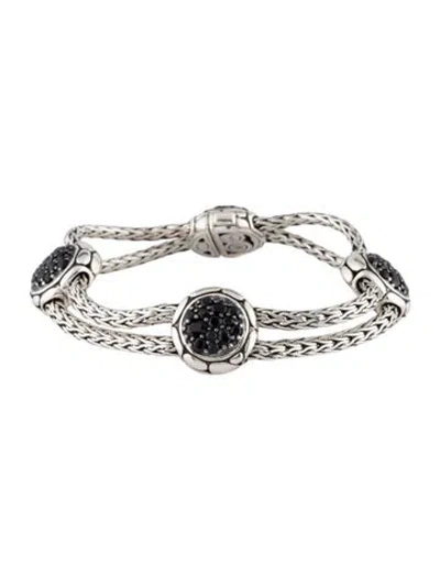 Pre-owned John Hardy Sapphire Kali Pure Lava Fire Station Bracelet, 6.75" In Multicolor