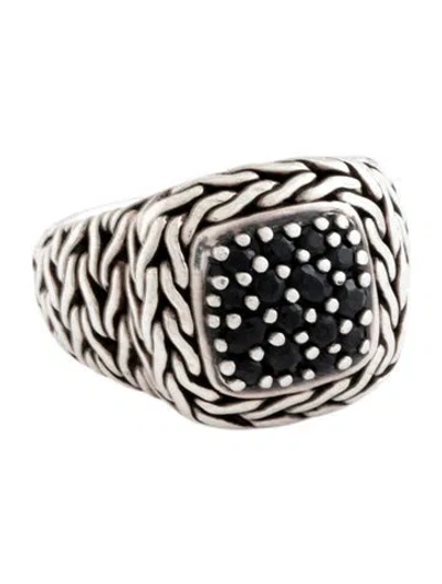 Pre-owned John Hardy Sapphire Lava Classic Chain Signet Ring In Multicolor