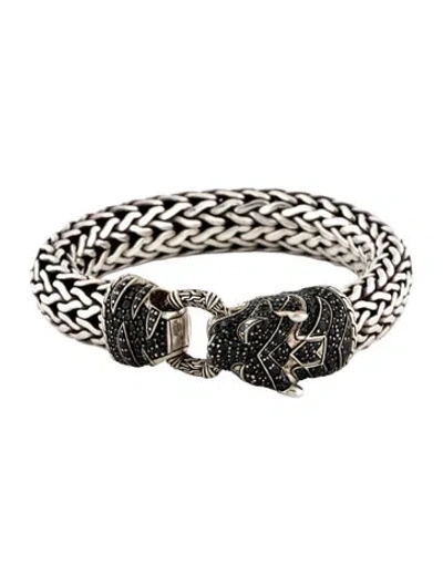 Pre-owned John Hardy Sapphire Legends Macan Head Link Bracelet, 8" In Multicolor