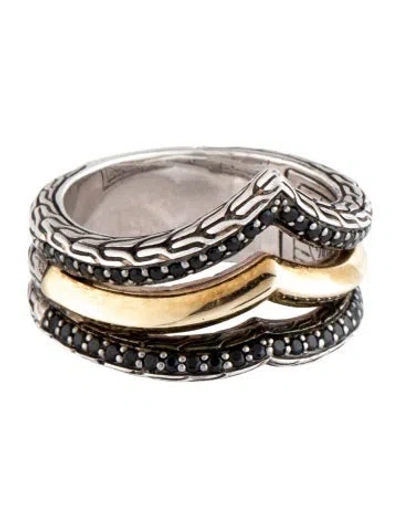 Pre-owned John Hardy Sapphire Multi-row Ring In Multicolor