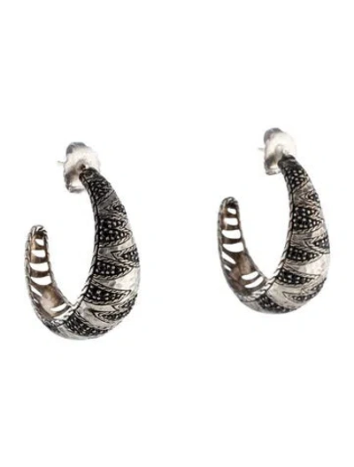Pre-owned John Hardy Sapphire Palu Macan Hoop Earrings In Multi