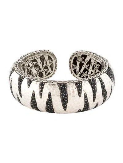 Pre-owned John Hardy Sapphire Palu Macan Kick Cuff Bracelet, 6.5" In Multi