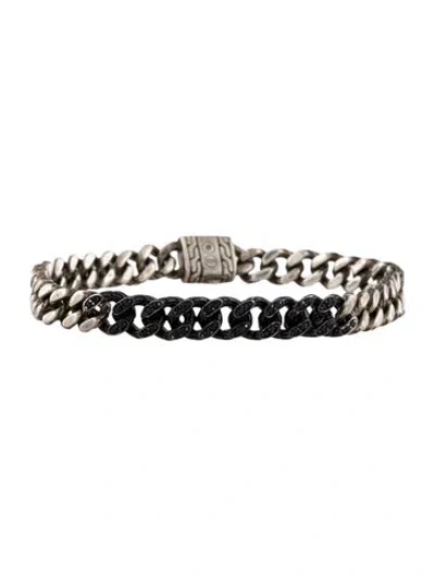 Pre-owned John Hardy Sapphire Two-tone Curb Chain Bracelet, 7.25" In Multi