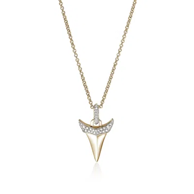 John Hardy Shark Tooth Talisman Necklace, Gold, Diamonds