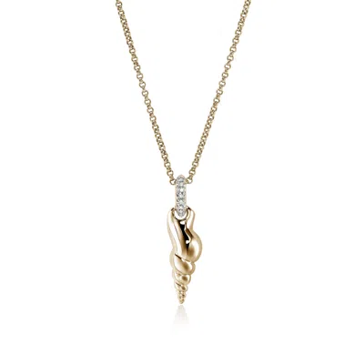 John Hardy Shell Talisman Necklace In Gold