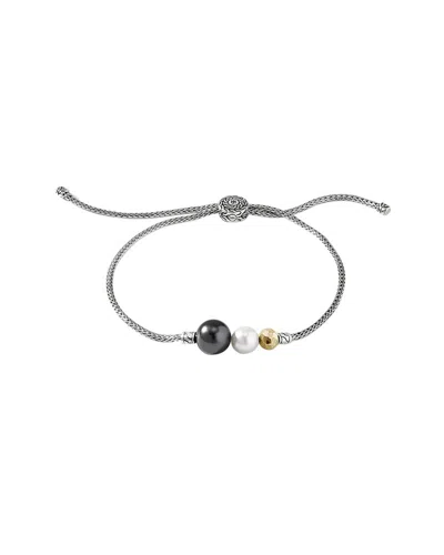 John Hardy Silver & 18k 8-8.5mm & 6-6.5mm Pearl Essentials Bracelet