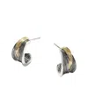 John Hardy Silver & 18k Bamboo Earrings