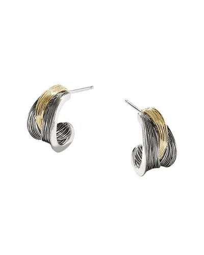 John Hardy Silver & 18k Bamboo Earrings