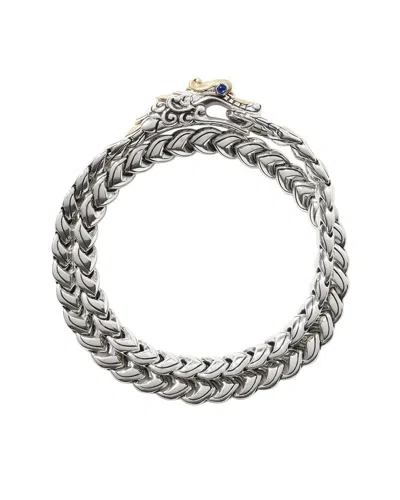 John Hardy Silver & 18k Blue Sapphire Eyes Naga Bracelet