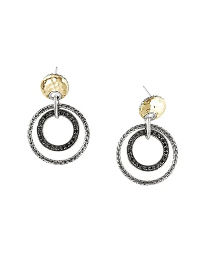 JOHN HARDY JOHN HARDY SILVER & 18K TREATED BLACK SAPPHIRE & BLACK ESSENTIALS EARRINGS