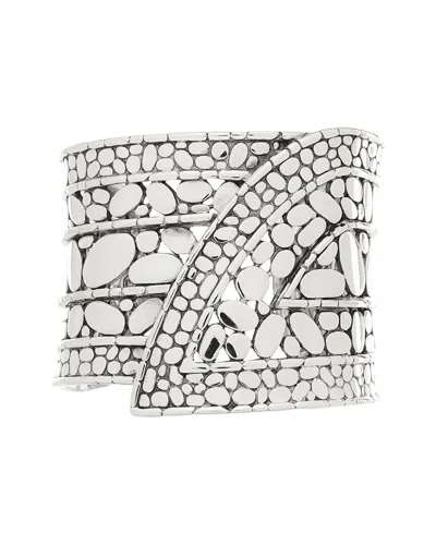 John Hardy Silver Kali Pebble Overlap Cuff Bracelet (authentic Pre-loved) In Metallic