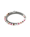 John Hardy Silver Red Jasper With Pink Enamel & Orange Enamel & 5.5-6mm Pearl  Colorblocked Bracelet