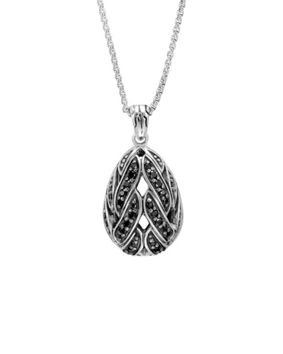 John Hardy Silver Treated Black Sapphire & Black Spinel Chain Necklace