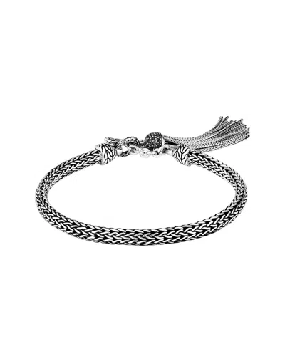 John Hardy Silver Treated Black Sapphire & Black Spinel Chain Toggle Bracelet