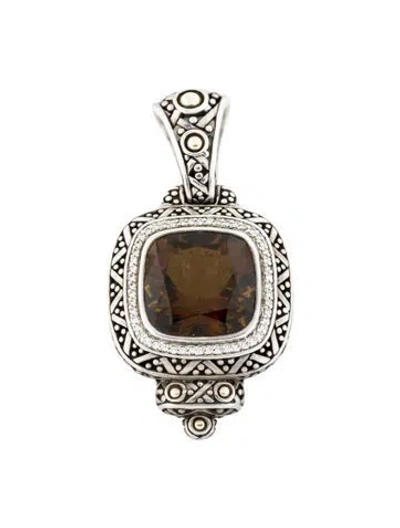 Pre-owned John Hardy Smoky Quartz & Diamond Jaisalmer Pendant In Multi