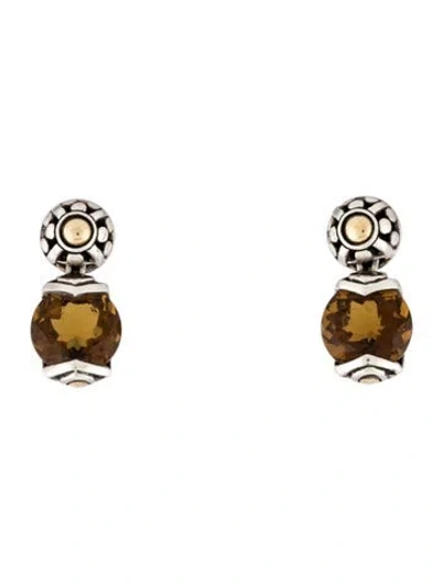 Pre-owned John Hardy Smoky Quartz Drop Earrings In Multi