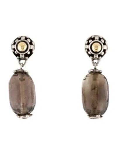 Pre-owned John Hardy Smoky Quartz Drop Earrings In Multi