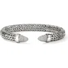 John Hardy Spear 50 Flex Cuff Bracelet, Sterling Silver, Diamonds, 8.9mm In Silver White Diamond .25ct