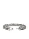 John Hardy Sterling Silver Spear Diamond Pave Flex Cuff Bracelet In Silver