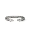 John Hardy Sterling Silver Spear Diamond Pave Flex Cuff Bracelet In Sterling Silver