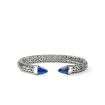 John Hardy Spear 50 Flex Cuff, Sterling Silver, Lapis Lazuli In Metallic