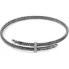 John Hardy Spear Coil Choker, Diamonds In Dark Sterling Silver