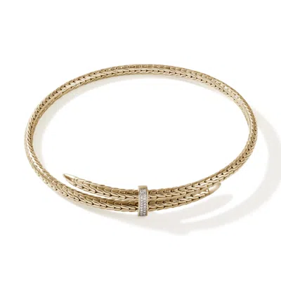 John Hardy Spear Coil Choker Necklace In Gold