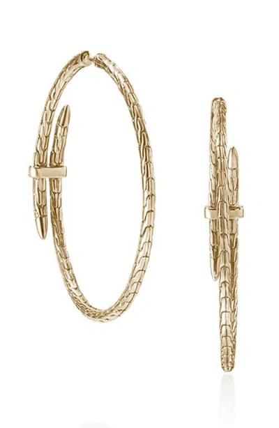 John Hardy Spear Diamond Bypass Hoop Earrings In Gold