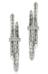 JOHN HARDY SPEAR DIAMOND BYPASS HOOP EARRINGS