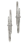 John Hardy Sterling Silver Large Spear Diamond Hoop Earrings In Silver