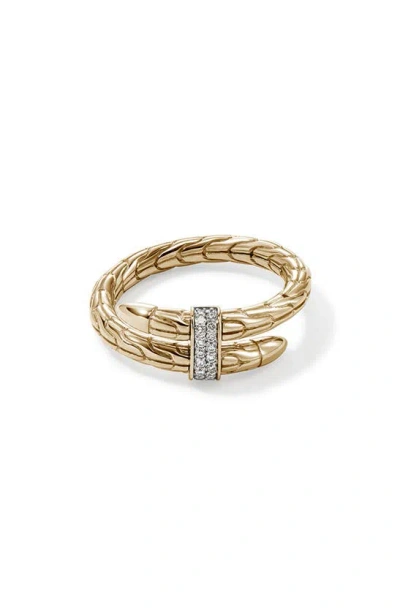 John Hardy Spear Diamond Bypass Ring In Gold