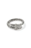 John Hardy Sterling Silver Spear Diamond Coil Ring In Silver