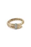 John Hardy Spear Diamond Bypass Ring In Yellow Gold