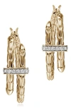 JOHN HARDY SPEAR DIAMOND HOOP EARRINGS