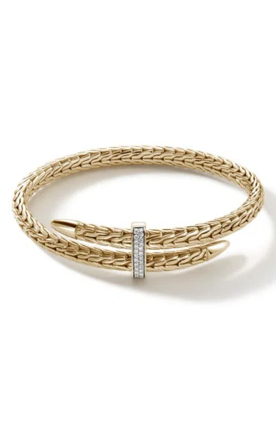John Hardy Spear Flex Cuff, Diamonds In 14k Yellow Gold