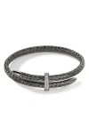 John Hardy Spear Flex Cuff, Diamonds In Dark Sterling Silver