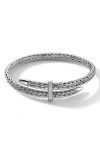John Hardy Spear Flex Cuff, Diamonds In Sterling Silver