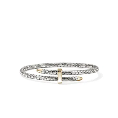 John Hardy Spear Flex Cuff, Gold, Sterling Silver, 4mm
