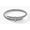 John Hardy Sterling Silver Classic Chain Diamond Pave Bypass Cuff Bracelet In Silver Tone