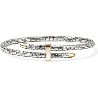 John Hardy Spear Flex Cuff, Sterling Silver, 14k Gold In Metallic