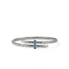 John Hardy Spear Flex Cuff, Sterling Silver, Blue Sapphire, 4mm In Metallic