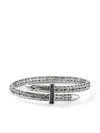 John Hardy Sterling Silver Spear Black Sapphire Flex Bracelet In Silver