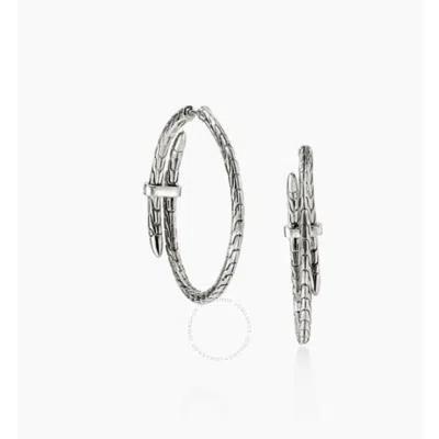 John Hardy Spear Hoop Earring In Silver Tone