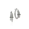 John Hardy Spear Hoop Earrings, Sterling Silver, Sapphires In Metallic