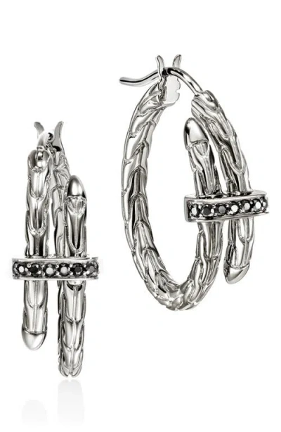 JOHN HARDY JOHN HARDY SPEAR HOOP EARRINGS, STERLING SILVER, SAPPHIRES
