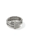 John Hardy Spear Diamond Bypass Ring In Silver