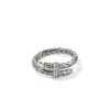 John Hardy Sterling Silver Spear Diamond Coil Ring In Sterling Silver